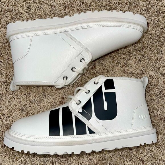 UGG Men\'s Neumel Broken Logo Chukka Boots White, Size 9 main image 14